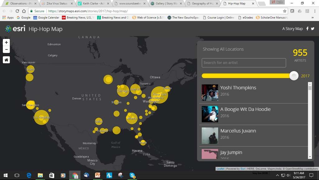 Hip Hop interactive story map Geography of