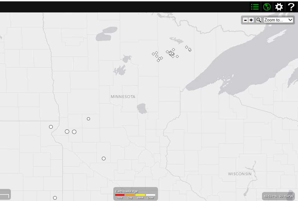 So then Earthquakes in Minnesota