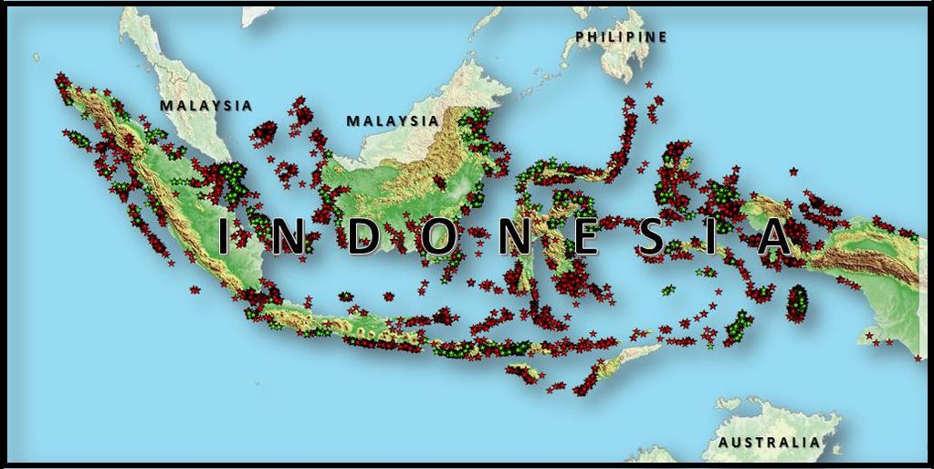 The archipelago of Indonesia with thousand of islands 13.466 islands (reported to the UN in 2012) 2.