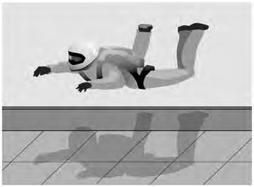 13 0 5 Figure 4 shows a skydiver training in an indoor wind tunnel. Large fans below the skydiver blow air upwards. Figure 4 0 5.