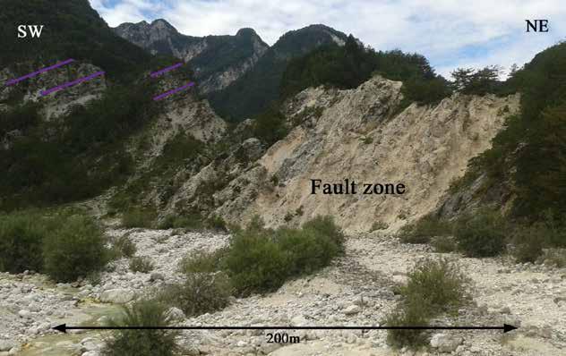 - South-west dipping, bedding parallel fault planes seem dominant. - Fault found by Ernst is young, as it is not crosscutted by any other structure.