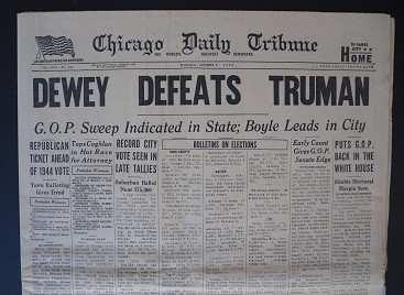 November 3rd 1948, Dewey Defeats Truman Tribune wanted to show off its latest technology could go earlier to press.