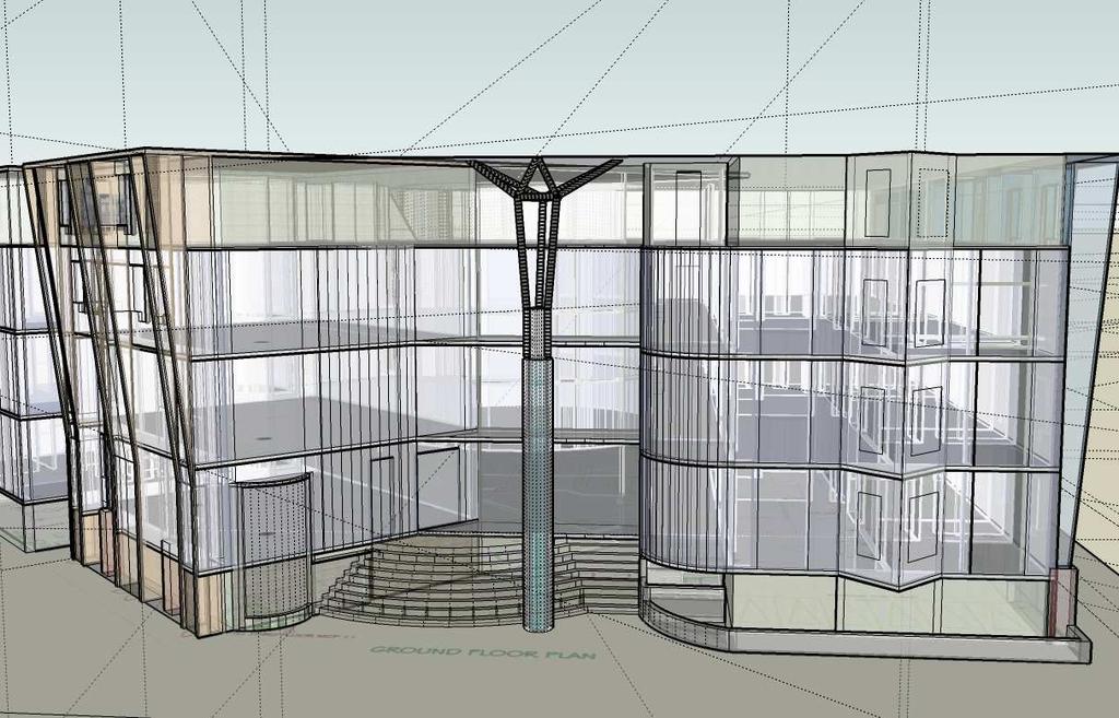 Fig.9: LoD3 and LoD4 model of the KRESIT building visualized in Google Sketchup. 6.