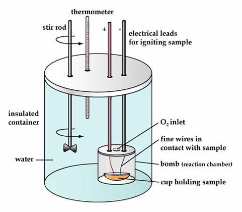 Bomb Calorimeter Measures the heat absorbed or released in a physical or chemical