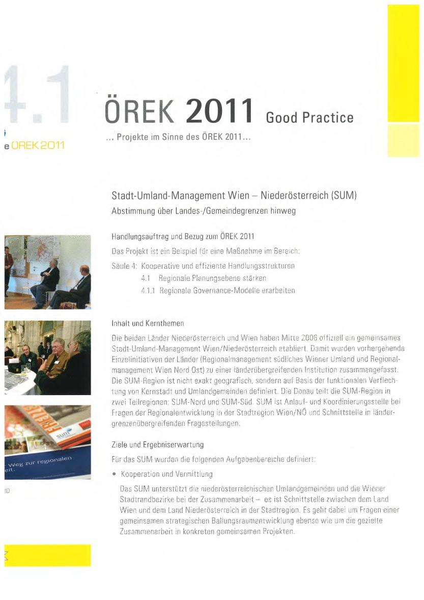 The urban region management Austrian Spatial Development Concept 2011 SUM is good practice in terms of cooperative and