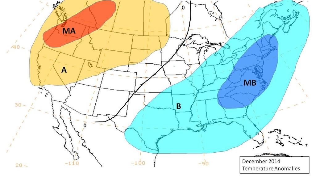 Maps December likely will be the mildest month