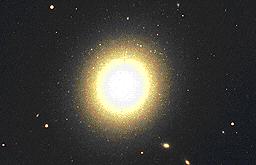 elliptical galaxies Uniform luminosity and are similar to the bulge in a spiral galaxy, but with no disk.