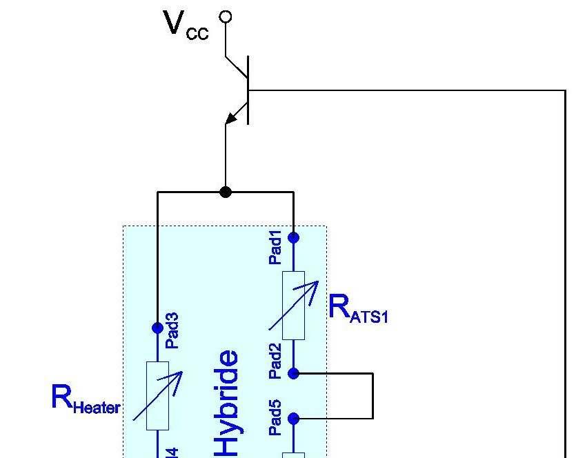 Firgure 3: Outline of a measurement electronics using a Wheatstone-bridge. NOTE: This drawing shows only the basic functionality. This is not a ready to use circuit diagram!