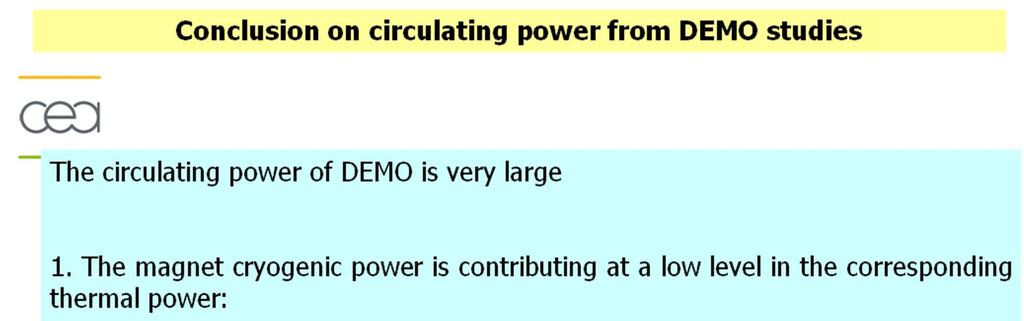 Circulating power in DEMO