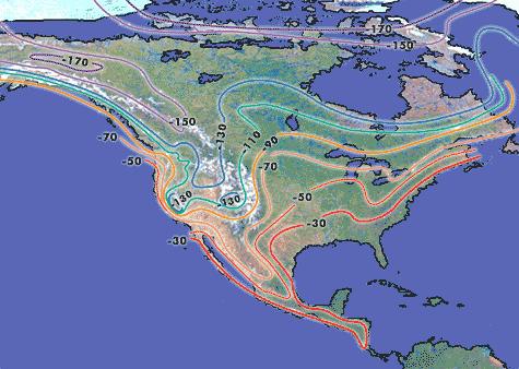 Average δd of Meteoric Water in North America (modified from