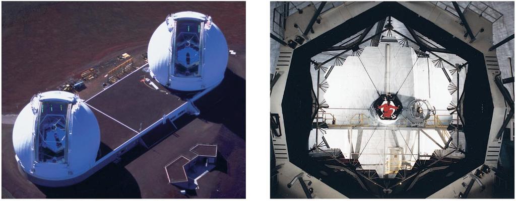 Telescopes Twin Keck telescopes on Mauna Kea