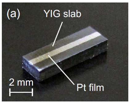 Spin Seebeck effect = thermal SP sample: Pt(15 nm )/YIG slab Voltage vs Temperature difference