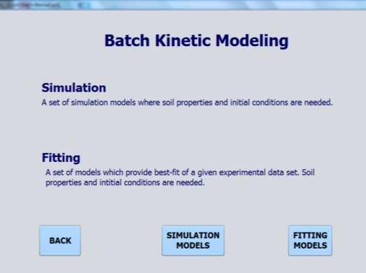 Kinetic and transport models are further classified into two types Simulation Models Fitting Models Simulation models are those models; subject to the appropriate initial and boundary conditions that