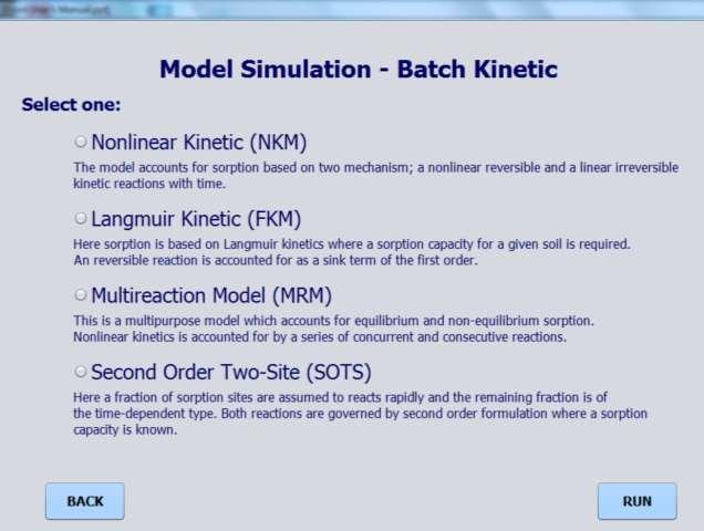 Sorption or Kinetic Batch Models Soils and other geochemical systems are quite complex, and various sorption reactions are likely to occur.
