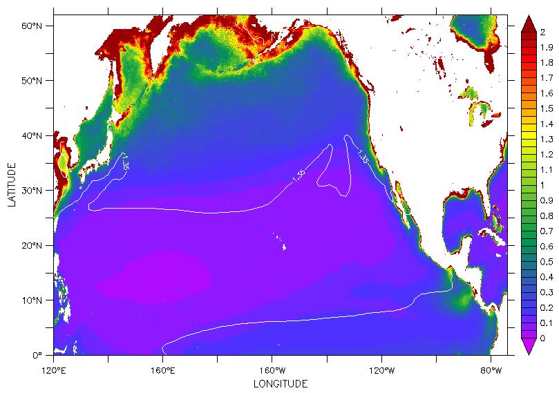 Total Phytoplankton Model-derived Biome Boundaries Overlaid on SeaWiFS Climatology