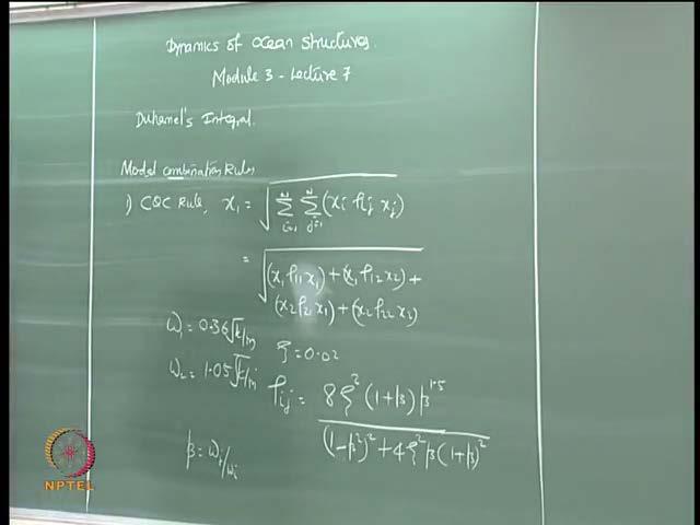 Dynamics of Ocean Structures Prof.