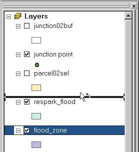 Displaying the selected parcels with the criteria layers 1.