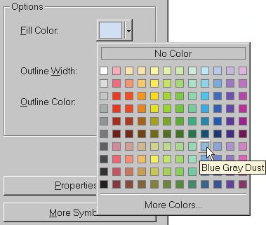 5. Click the Fill Color dropdown arrow and click Blue Gray Dust.