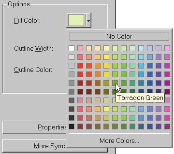 Changing the symbol colors ArcMap uses default colors for the value combinations.