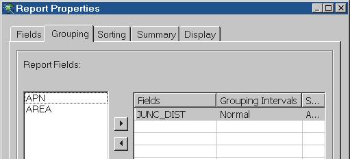 6. Double-click JUNC_DIST to specify this as the grouping field.