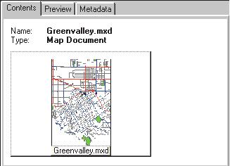 The Greenvalley map document is a general-purpose map of the city. The Water Use layer shows a set of parcels in Greenvalley with a color scheme that indicates relative water use at each parcel.