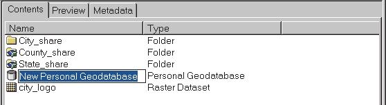 Creating a personal geodatabase Next, you ll create a personal geodatabase within the project folder to store several of the updated and new datasets you ll create during the project.