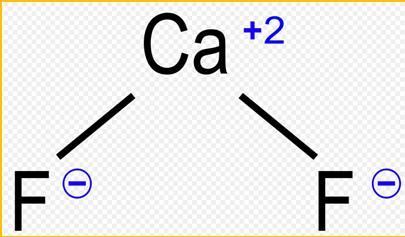 Calcium Fluoride: CaF 2, or 1 Ca 2 +