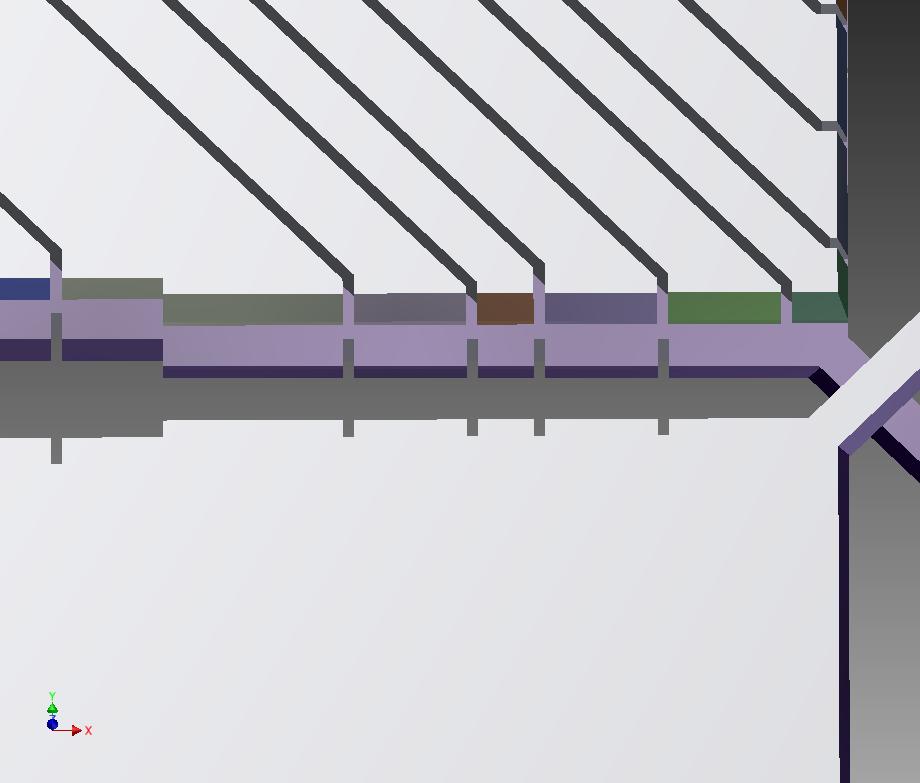 In the experiment and vertical regions, the lasermachined slot spacing is 200 µm. A loading region, L, is connected via a 45 arm far from the junction with a slot-width of 300 µm.