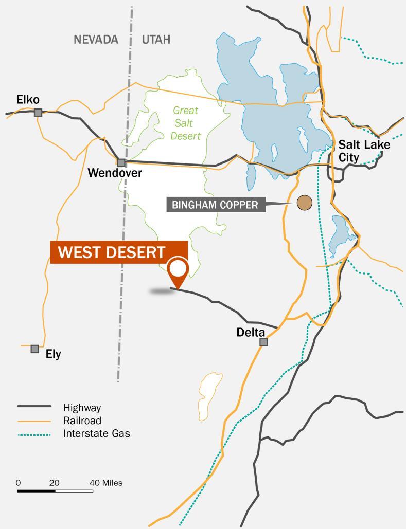 West Desert Project, Utah Surrounded by Infrastructure Easy Logistics