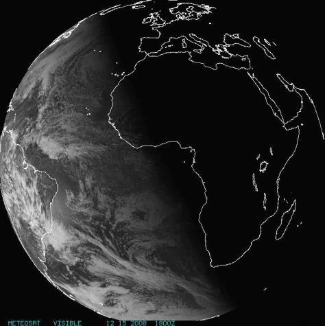 It marks the transition from day to night and moves from east to west. In Figure 4, this line is located across extreme western Africa and the eastern Atlantic.
