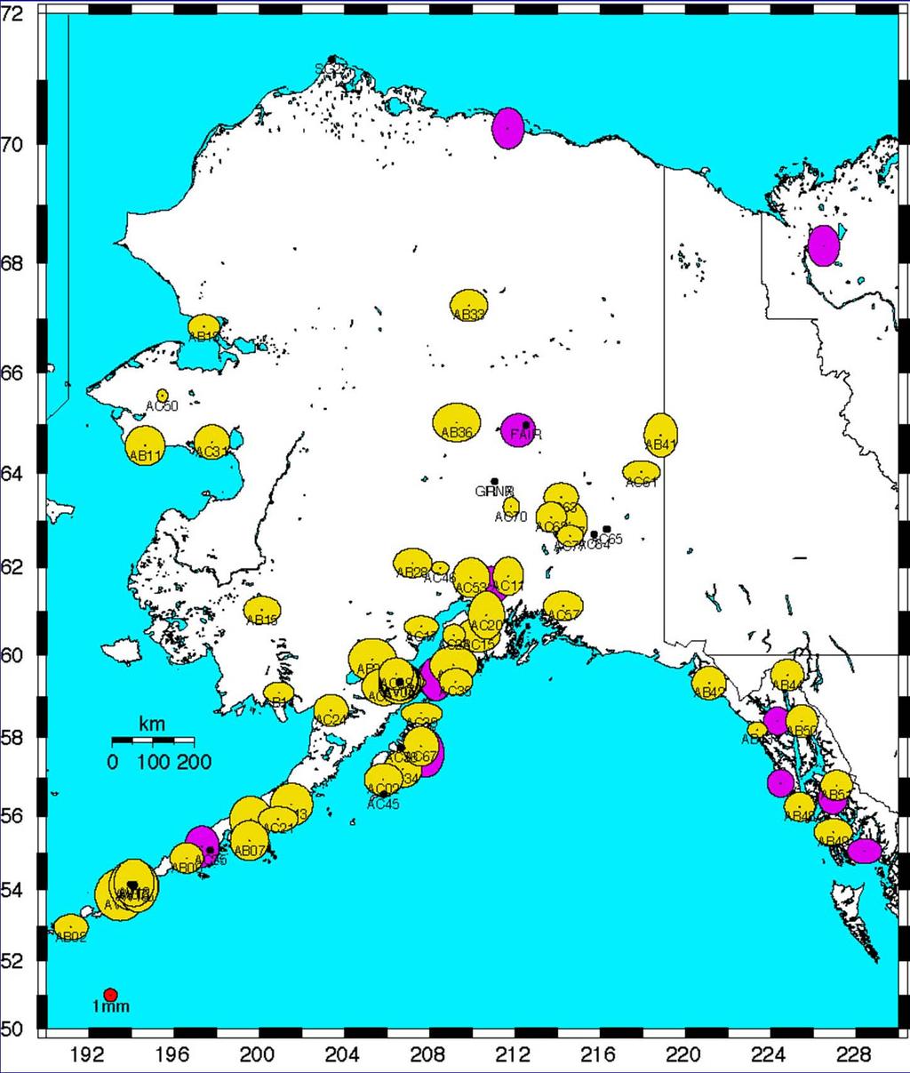 Alaskan Sites RMS scatter of these sites is higher than CONUS; regional