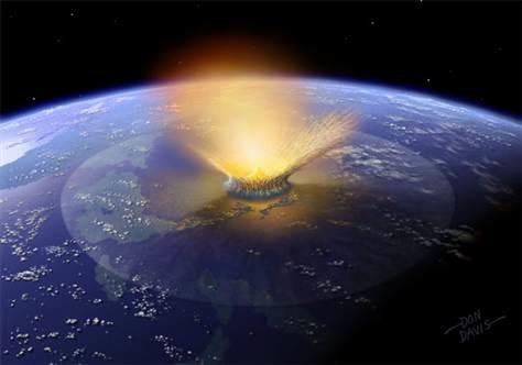 Phanerozoic period 250-65 million years ago The Mesozoic Era 65 Ma, a 10 km meteorite struck Earth just off the Yucatán Peninsula (Mexico).