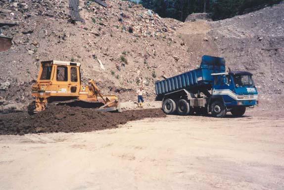 Construction of Mineral Base Liners Natural silt/clay or silty sand/gravel with bentonite mixed-in-place or mixed-in-plant with rotary hoes Water content (w