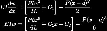 At x = a + Comparing equations (iii) & (vii) and (iv) & (viii) we notice that due to continuity at point B, C 1 = D 1 and C 2 = D 2.