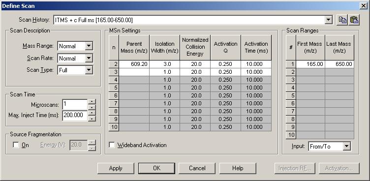 5 Acquiring ESI Sample Data Using the Tune Plus Window Setting Up to Acquire MS/MS Data in the Full Scan Type Figure 37.