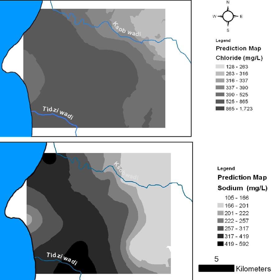 Groundwater Chemical Evolution in the Essaouira Aquifer Basin NW Morocco 133 conductivity) have been measured in situ during sampling with a handling multiparameters equipment.