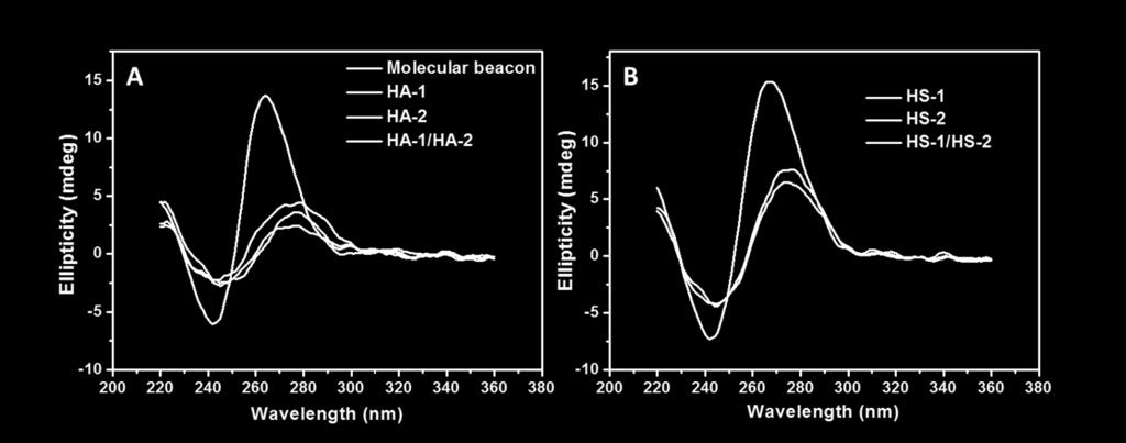 2 Fig. S3. CD spectra of products for characterizing the DNA structural conversion of 3 the half adder (A) and half subtractor (B), demonstrating G-quadruplex formation.