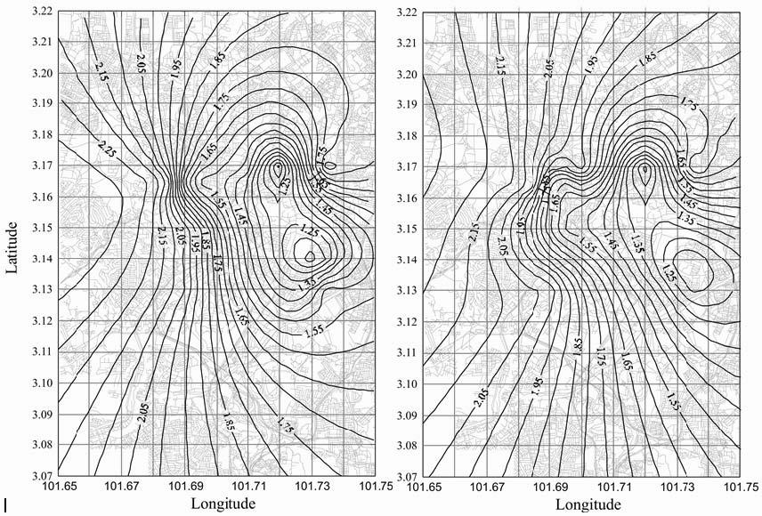 80 Malaysian Journal of Civil Engineering 23(1):63-85 (2011) (a) Synth-3 (b) Synth-4 Figure 19. Contour of amplification factor of KL city center for 2,500 years return period (PGA=0.