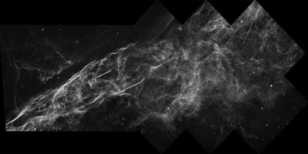 Mosaic of HST WFC3/UVIS and ACS/WFC images in the light of hydrogen (Hα) The above image combines exposures from two of Hubble s cameras taken in the light of hydrogen (Hα), resulting in a wider