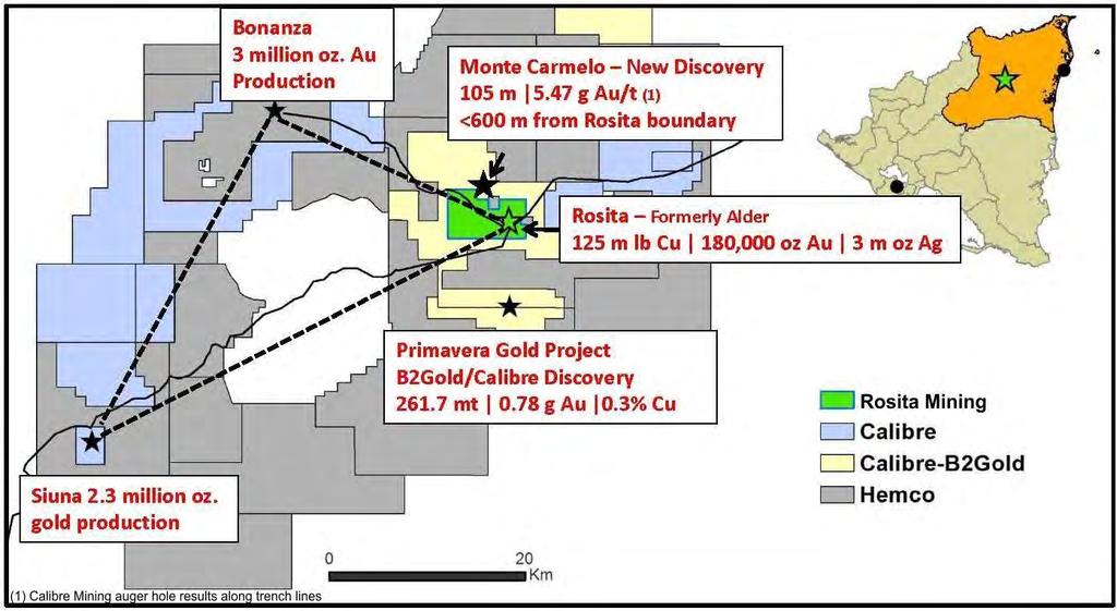 The Golden Triangle A New Porphyry District Gold mining is still the primary economic driver in the region; New discoveries underscore the region s potential; Rosita s concessions