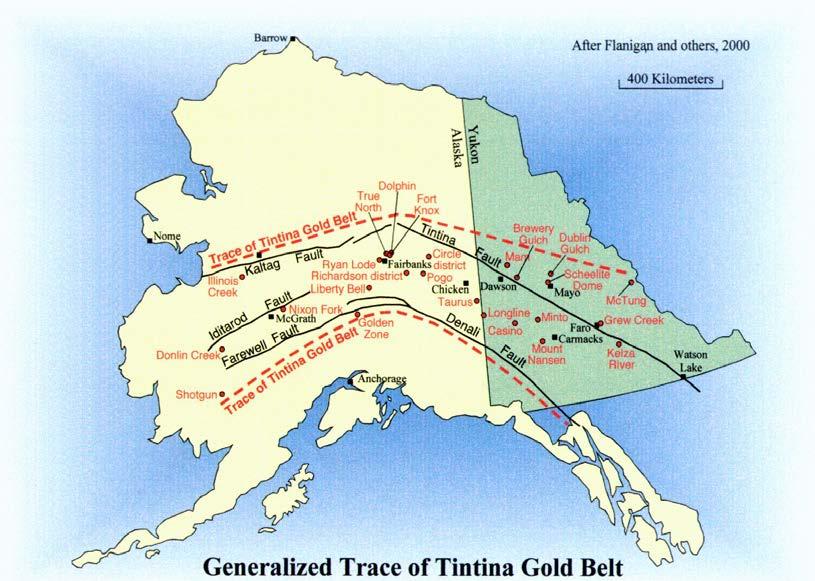 The Tintina Gold Belt TGB) in Yukon Territory and Alaska. has been the focus of systematic mineral exploration and development for nearly 20 years.