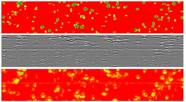 flood velocity model with salt velocity below ToS interpretation (salt flood model). Then, from image obtained using the salt flood model, interpret base of salt (BoS).