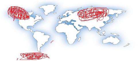 Go to the year 1990 and with a red colored pencil shade on the map which regions of the Earth Go to the year 2007 and with a red colored pencil shade on the map which regions of the Earth 6.