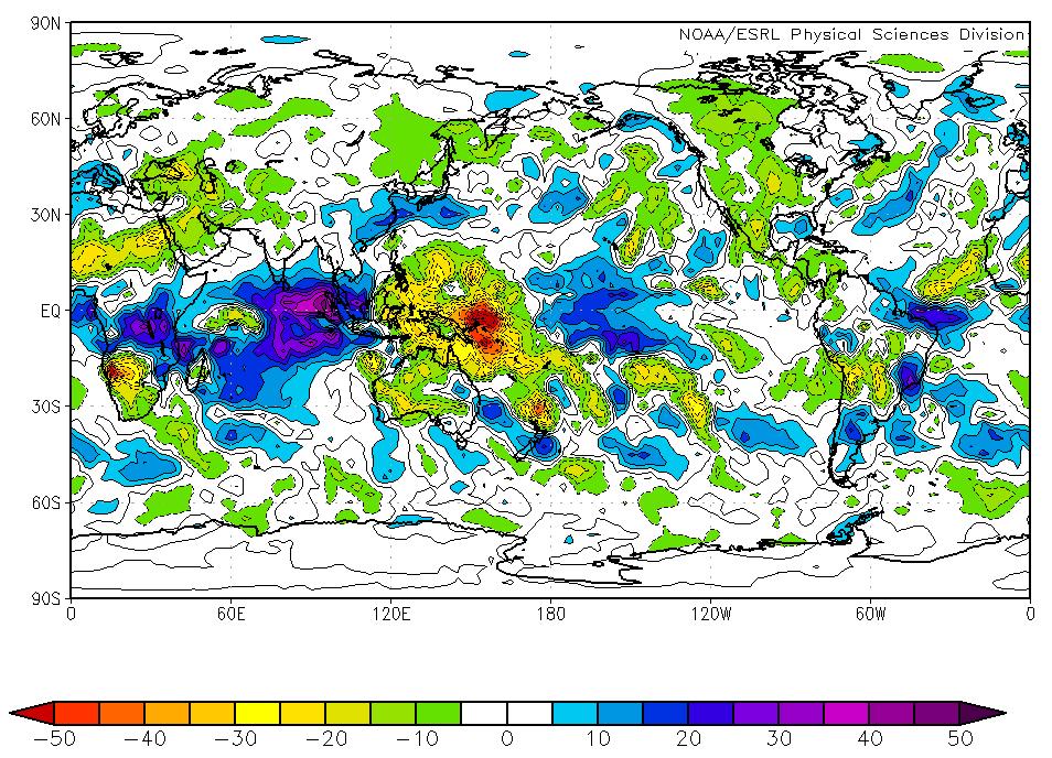 Figure and tables Fig.1 NOAA Composite interpolated OLR anomaly(k) for day lag 0.