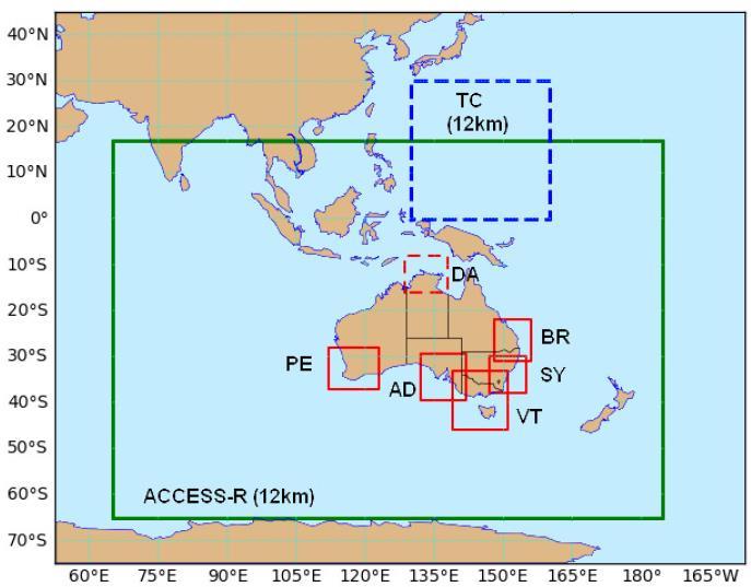 The ACCESS NWP Systems Australian ACCESS-NWP Community Climate (APS1 Earth-System - Domains) Simulator Based on MetOffice Unified Model and 4DVar data assimilation system APS0: Operational 2Q2010