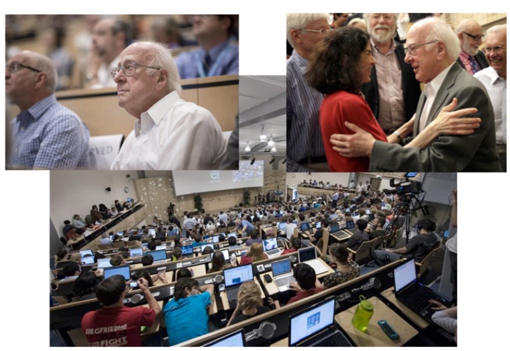 Announcement of the discovery of the Higgs boson The experimental evidence for the discovery of the Higgs boson was presented on July 4, 2012 in a joint seminar by ATLAS and CMS at CERN.