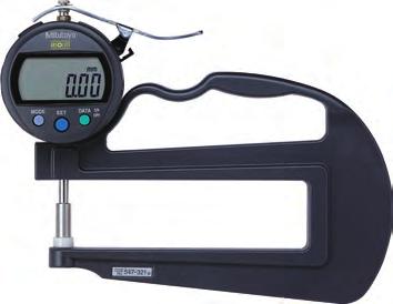 BSOLUTE Digimatic Thickness Gauge Functions Series 547 ZERO/BS GO/±NG judgement Digimatic data output ON/OFF DT/HOLD Lock function PRESET Counting direction switchable Calculation function