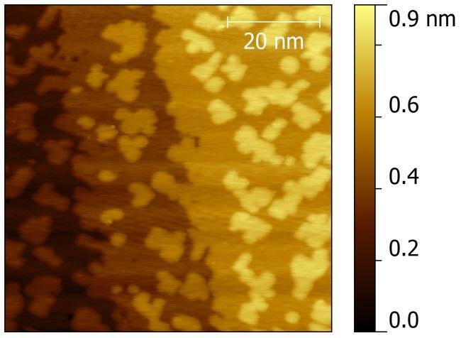 4- In house preparation and characterization of Co/Cu(100) surface 4.1- STM a b Fig. S5: STM image of 2.1ML (70x70nm 2, 400pA, -0.4V ) (a) and 4ML of Co on Cu(100) (100x100nm 2, 900pA, 1.4V) (b).