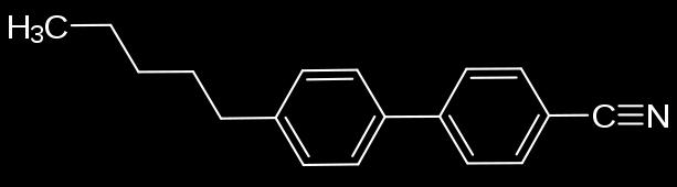 Fig. 1.6 Molecular structure of 5CB (4-Cyano-4'-pentylbiphenyl) Also another liquid mixture E7 