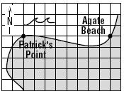 Find the distance from Patrick s Point to Agate Beach.